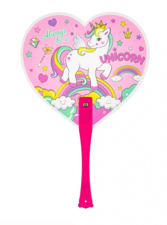 Articole de vara - Evantai pentru copii, model unicorn, 32x21 cm