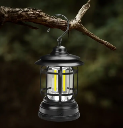 Veioze si felinare - Felinar camping cu 3 LED-uri, rezistent la apa, 2 intensitati de iluminare