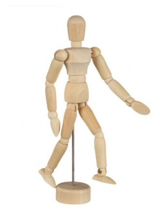Jocuri si jucarii interactive - Manechin educativ din lemn, 30 cm, 3 ani +
