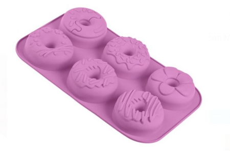 Bucatarie si servire - Forma copt pentru 6 gogosi, din silicon, 25.5x18 cm
