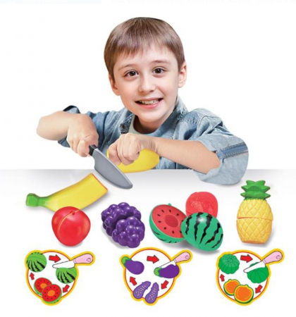 Fructe din plastic cu tocator si accesorii, 10 piese [2]