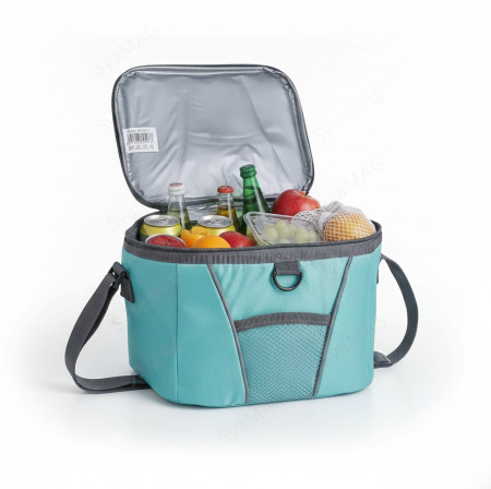 Toate produsele - Geanta termica, cu fermoar si curea reglabila de umar, capacitate 6 L, 22x17x17 cm, pentru camping, plaja, scoala, picnic sau utilizare zilnica, depozitare inteligenta, pastreaza temperatura