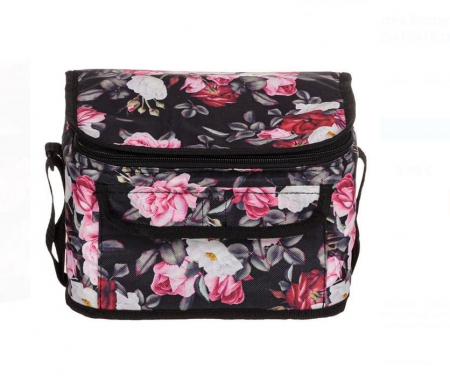 Geanta termoizolanta cu buzunar exterior, model floral, 25x18x16 cm [1]