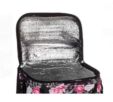 Geanta termoizolanta cu buzunar exterior, model floral, 25x18x16 cm [2]