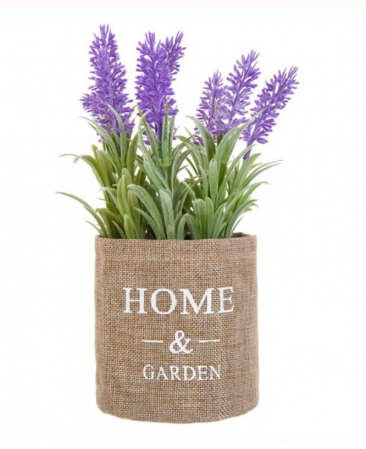 Flori artificiale si decoratiuni - Ghiveci decorativ cu lavanda, 11x25cm
