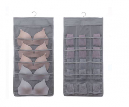 Huse si cutii depozitare - Husa depozitare 2 in 1, pentru lenjerie intima si sutiene, 80x40 cm