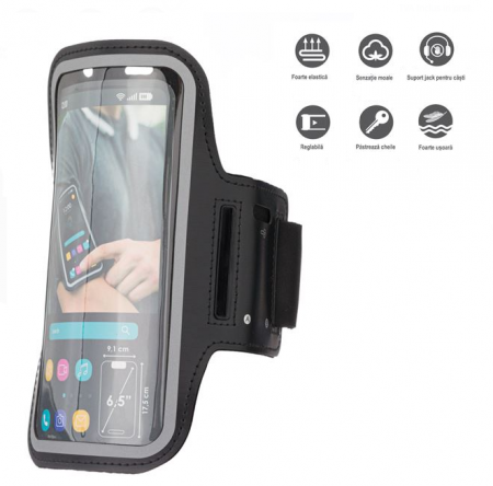 Husa sport pentru telefon, prindere pe brat, compatibilitate smartphone pana la 6,5 inch [1]