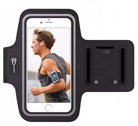 Toate produsele - Husa sport pentru telefon, prindere pe brat, compatibilitate smartphone pana la 6,5 inch