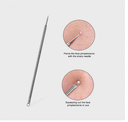 Ingrijire personala - Instrument profesional extractor pentru cosuri, acnee si indepartarea punctelor negre, 12 cm