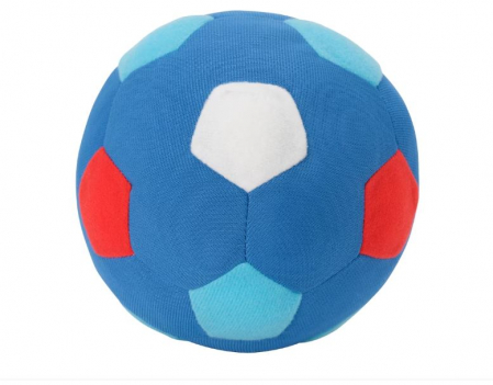 Jucarii de plus - Jucarie de plus, minge de fotbal, albastra, 12 cm