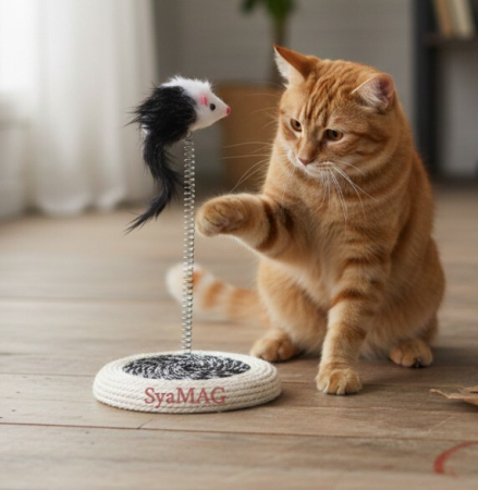 Toate produsele - Jucarie interactiva pentru pisici, cu soricel, 20 cm