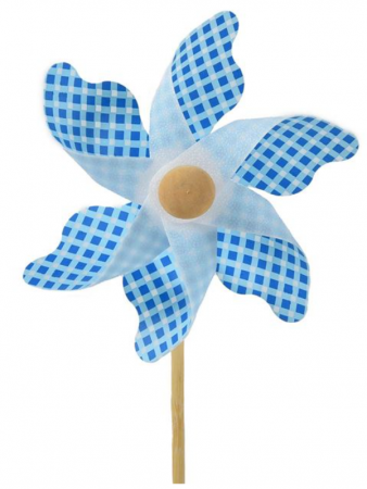 Jucarie morisca de vant, albastra, in carouri, 27 cm [1]