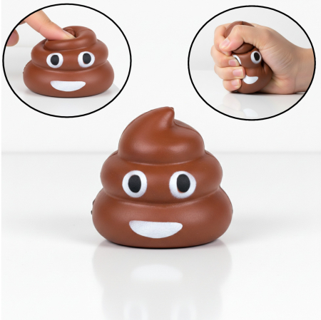 Jucarii copii & bebe - Jucarie antistres, squishy poop, spuma foarte flexibila, 7.5x7.5 cm, maro, revine rapid la forma initiala