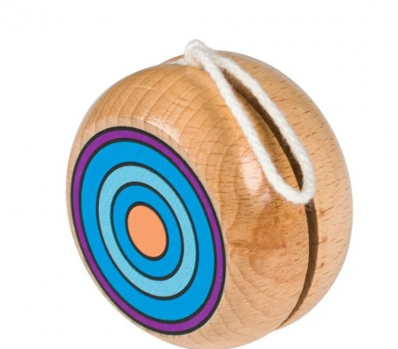Jocuri si jucarii interactive - Yoyo lemn, albastru, 5x3.5 cm