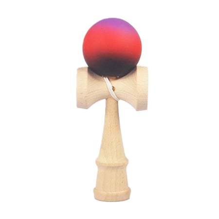 Toate produsele - Kendama originala, profesionala, lemn, Rubber Grip, 18 cm, Mov/Rosu/Negru