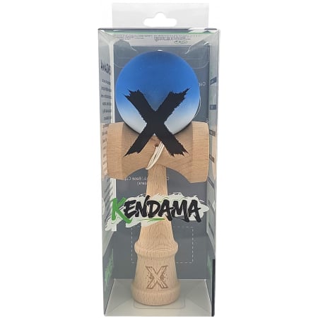 Kendama X Originala, Profesionala, lemn, Rubber Grip, albastru/alb [1]