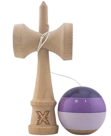 Kendama X Originala, Profesionala, Super Sticky din Lemn, 18 cm, Purpuriu/Mov/Lila [2]