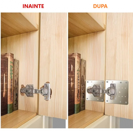 Kit reparatie balamale, 2 placi metalice + 12 holsuruburi [1]