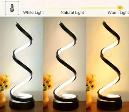 Lampa LED cu USB, model spirala, 3 moduri de iliminare, 12x37 cm [1]