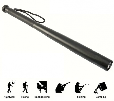 Lanterna din aluminiu, tip bata baseball, bec LED 5 W, rezistenta la apa, 31 cm [0]