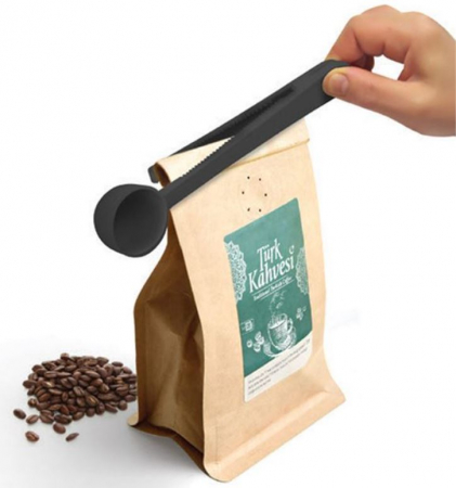 Lingura dozare cafea, cu clips pentru sigilare, 18x4 cm [0]