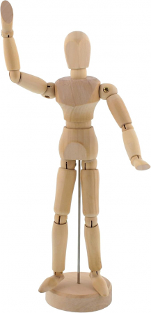 Jocuri si jucarii interactive - Manechin educativ din lemn, 15 cm, 3 ani +