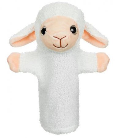 Marioneta din plus, model oaie, alba, 28 cm [1]