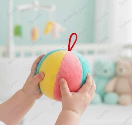 Toate produsele - Minge zornaitoare de plus, moale si catifelata, Ø 7 cm, pentru bebelusi