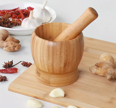 Mojar din bambus cu pistil, premium, 10x11 cm [4]