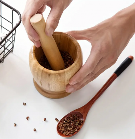 Mojar din bambus cu pistil, premium, 10x11 cm [3]