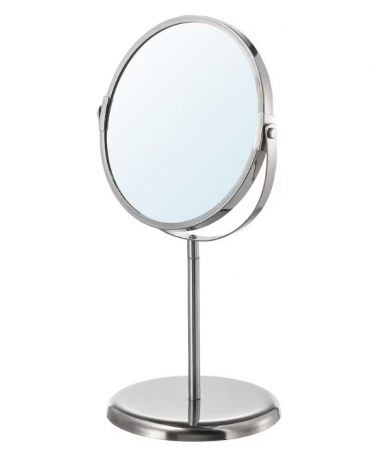 Ingrijire personala - Oglinda inox, cu 2 fete, diametrul 17 cm