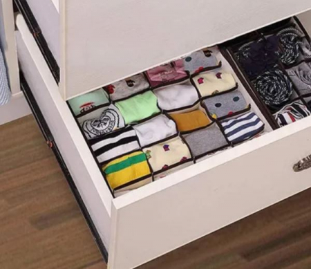 Huse si cutii depozitare - Organizator textil, 16 compartimente, 30x30x10.5 cm