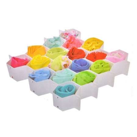 Huse si cutii depozitare - Organizator de sertare, 8 compartimente, Alb, 36.5x6.5 cm