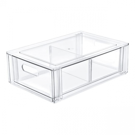 Bucatarie si servire - Organizator frigider cu separator si capac, 32x21x10.5cm