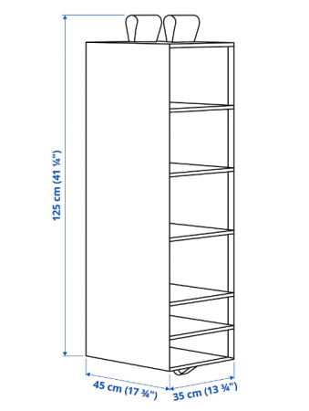 Organizator cu 6 compartimente pentru sifonier, alb, 35x45x125 cm [1]