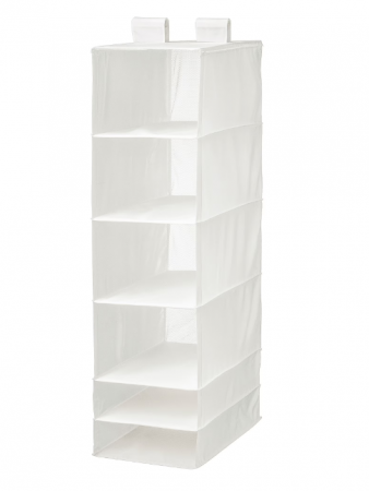 Promotii - Organizator cu 6 compartimente pentru sifonier, alb, 35x45x125 cm