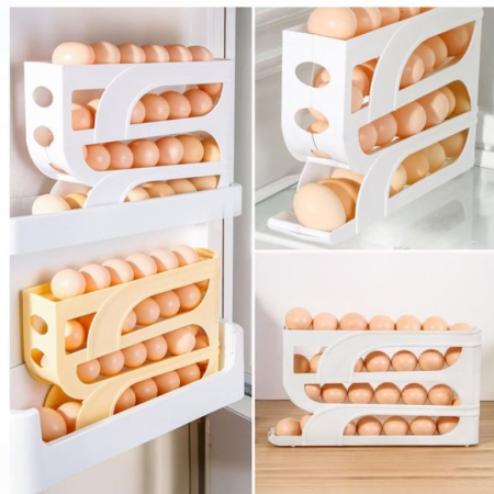Organizator pentru 28 oua, 4 nivele si sistem de alunecare, 32x7x19.5 cm [1]
