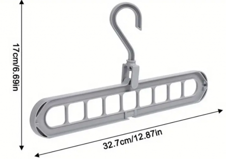 Organizator pentru 9 umerase, 2 pozitii orizontal/vertical, plastic, gri, 32x17 cm [4]
