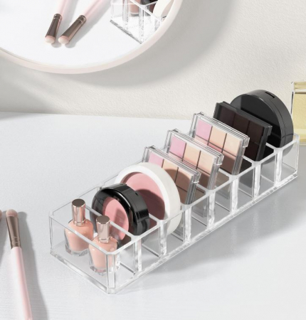 Organizare cosmetice si bijuterii - Organizator transparent pentru cosmetice, 25 x 8.5 x 5 cm