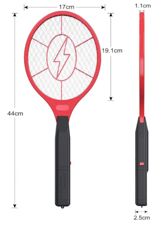 Paleta electrica pentru exterior si interior, anti tantari, muste, viespi si alte insecte, 44x17 cm [3]