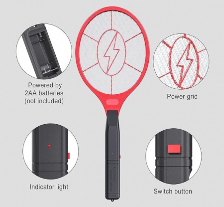 Paleta electrica pentru exterior si interior, anti tantari, muste, viespi si alte insecte, 44x17 cm [2]