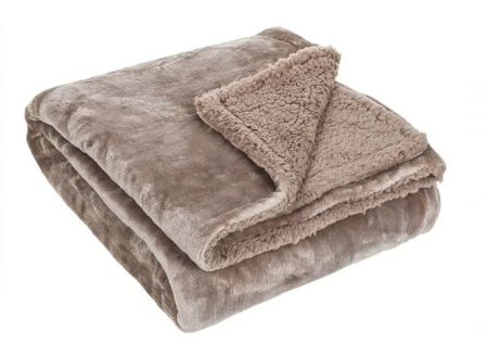 Patura catifelata cu 2 fete, maro, 160x130 cm [1]