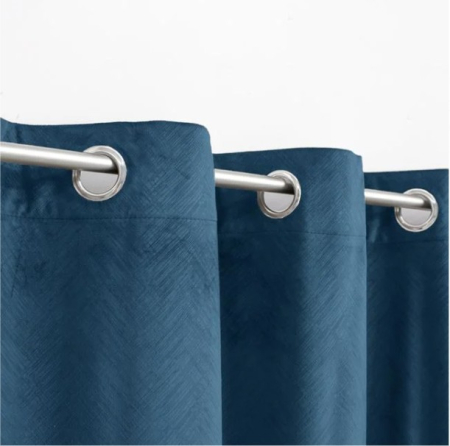 Perdea albastru petrol cu inele, velvet, 140x260cm [1]