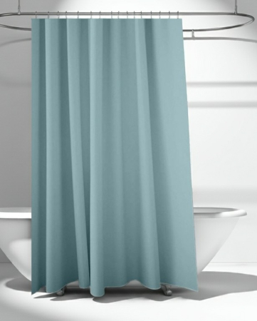 Baie - Perdea de dus cu 12 inele plastic incluse, 180x200 cm, bleu/gri