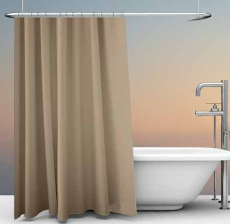 Baie - Perdea de dus cu 12 inele plastic incluse, 180x200 cm, taupe