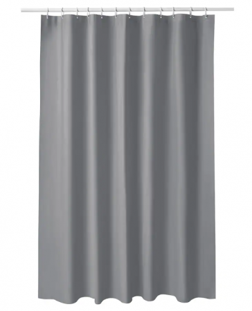 Baie - Perdea de dus cu 12 inele plastic incluse, 200x180 cm, gri