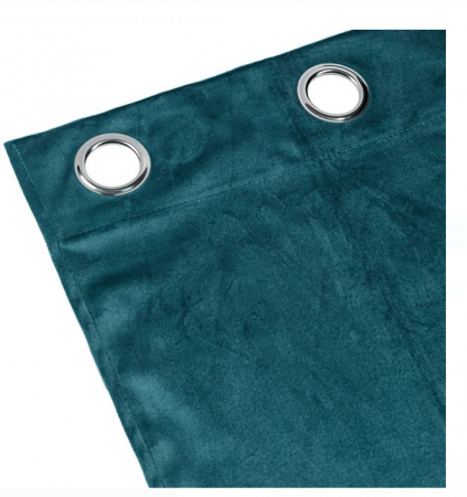 Perdea decorativa cu inele, eleganta, bleumarin, Syamag, 140x260 cm [1]