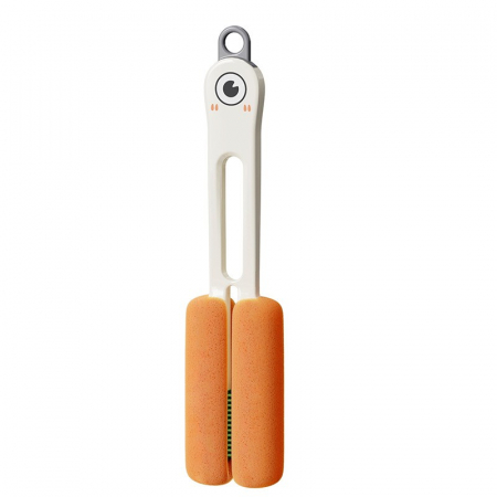 Bucatarie si servire - Perie de Curatat Pahare, Cani, Sticle, cu Maner Lung si Burete, Accesorii pentru Spalarea Paielor si Capacelor, usor de Agatat, 27.5x11.4x6 cm, Alb
