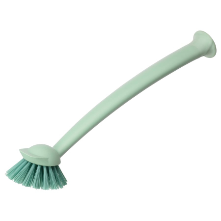 Bucatarie si servire - Perie de vase lunga, cu ventuza, verde, 29 cm
