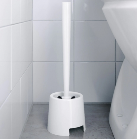 Curatenie - Perie pentru WC cu suport, plastic polipropilenic , alb, 36.5 cm